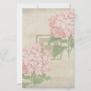 Pink Hydrangea Clusters Stationery