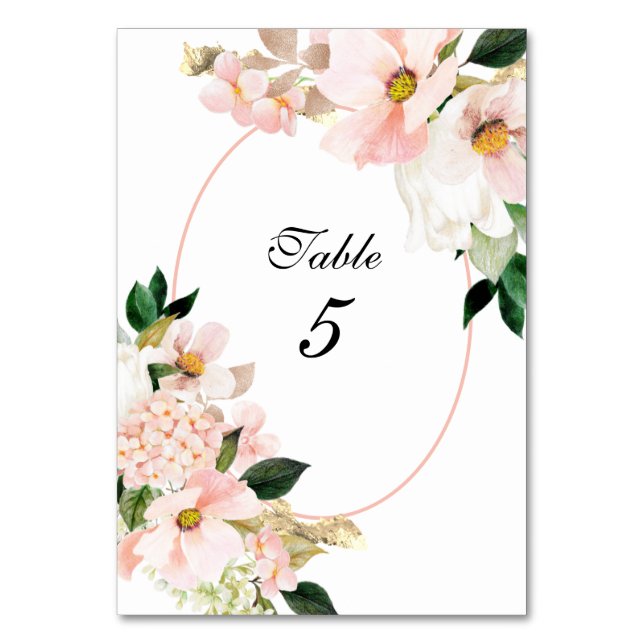 Pink Hydrangea Cosmos White Tulips    Table Number (Front)