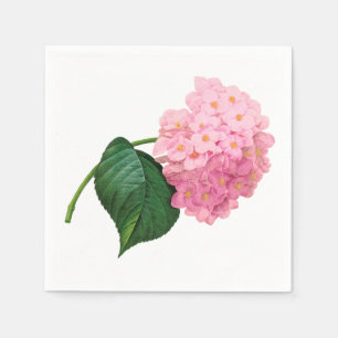 Pink Hydrangea Custom White Standard Napkin