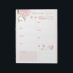 Pink Hydrangea Daily Planner Notepad<br><div class="desc">This stylish modern floral weekly planner design features a pink hydrangea with a do list,  notes and space to plan your week. #planner #plan #planning #hydrangea #pink #floral #botanical #schoolsupplies #officesupplies #home #office #work #weeklyplanner #weekly #todolist #notes #elegant #chic #stylish #modern #feminine #girly #notepad #organising #organised #organise</div>