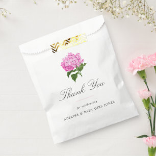 Pink Hydrangea Elegant Baby Boy Shower Favour Bags
