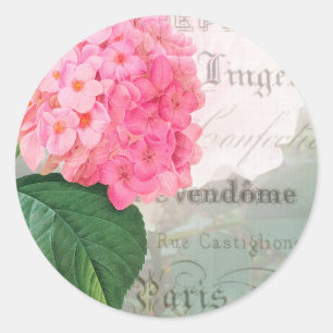 Pink Hydrangea Envelope Stickers