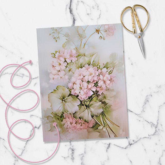 Pink Hydrangea Fairy Garden Floral Tissue Paper (Creator Uploaded)