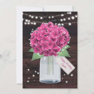 Pink Hydrangea Floral Birthday Card for Sister