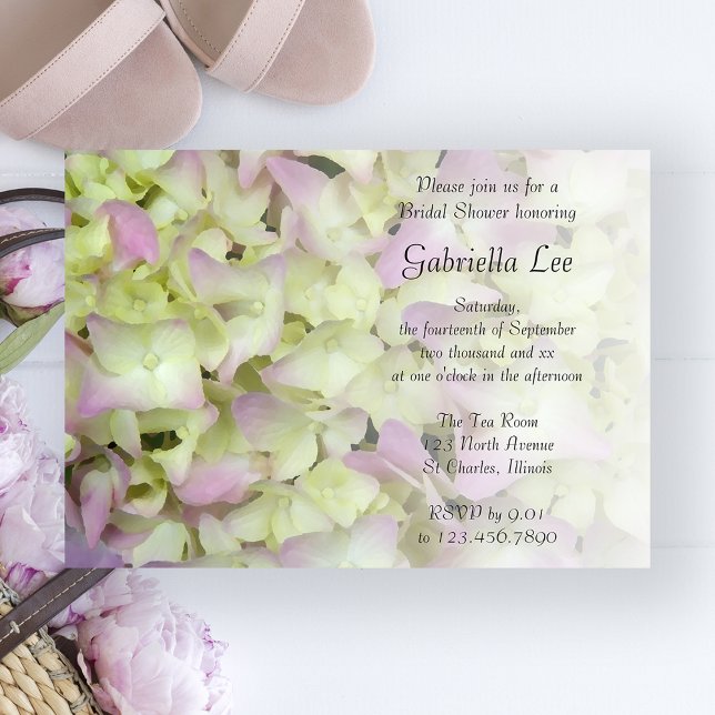 Pink Hydrangea Floral Bridal Shower Invitation (Creator Uploaded)