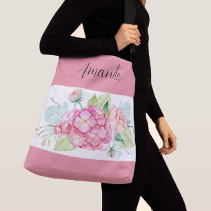 Pink Hydrangea Flower Everyday or Beach  Crossbody Bag