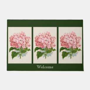 Pink Hydrangea Flowers Welcome Pick Colour or Doormat
