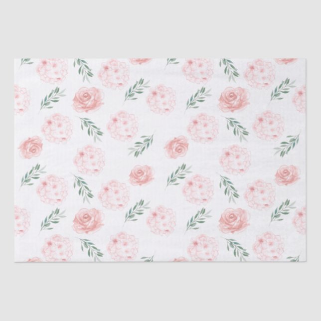 Pink Hydrangea gift tissue  Paper (Front)