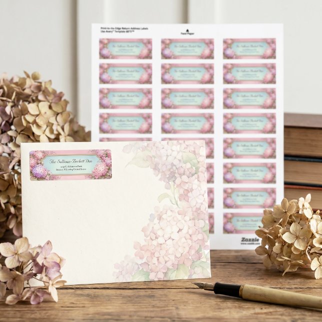 Pink Hydrangea Gold Filigree Sky Blue (Creator Uploaded)