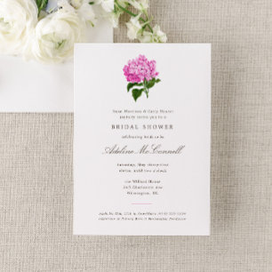 Pink Hydrangea Grandmillennial Bridal Shower Invitation