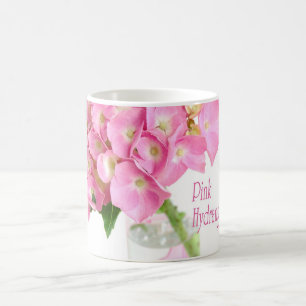 Pink Hydrangea in a Glass Vase Mugs