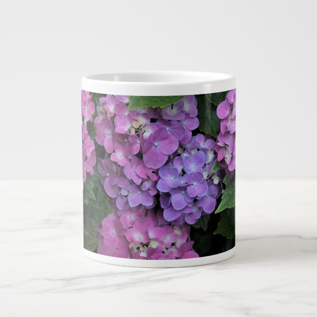 Pink Hydrangea Large Coffee Mug (Front)