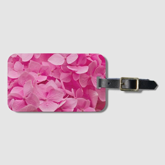 Pink Hydrangea Luggage Tag (Front Horizontal)
