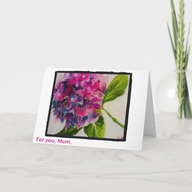 Pink hydrangea Mother's Day card (Front)