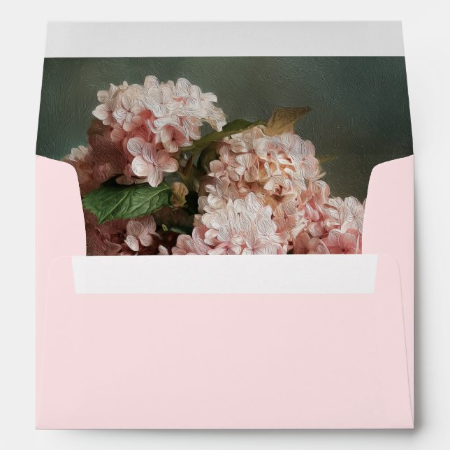 Pink Hydrangea Painting Envelope (Back (Bottom))