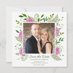 Pink Hydrangea Photo Save The Date