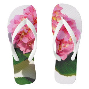 Pink Hydrangea pink floral pink flower Flip Flops