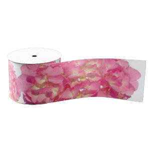 Pink hydrangea pink floral pink flower grosgrain ribbon