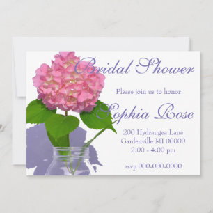 Pink hydrangea pink floral pink flower invitation