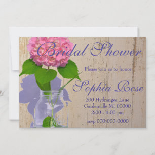 Pink hydrangea pink floral pink flower invitation