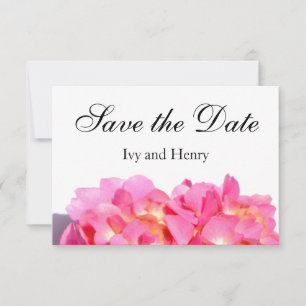 Pink hydrangea pink floral pink flower save the date