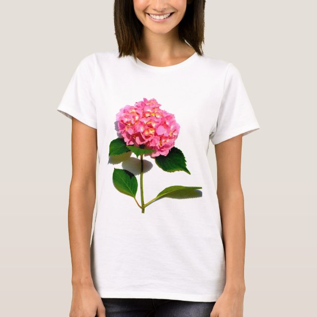 Pink Hydrangea pink floral pink flower T-Shirt (Front)