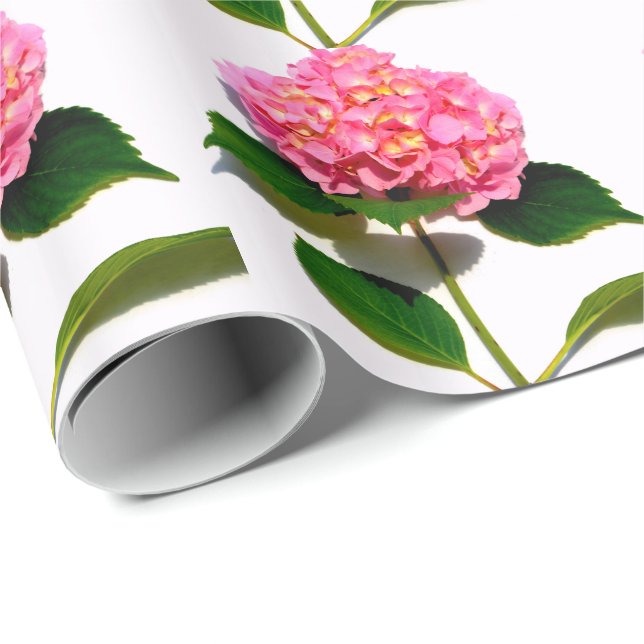 Pink hydrangea pink floral pink flower wrapping paper (Roll Corner)