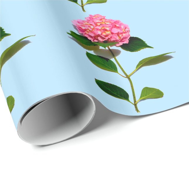 Pink Hydrangea pink floral pink flower Wrapping Paper (Roll Corner)