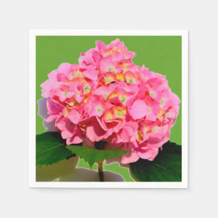 Pink Hydrangea pink flower pink floral Napkin