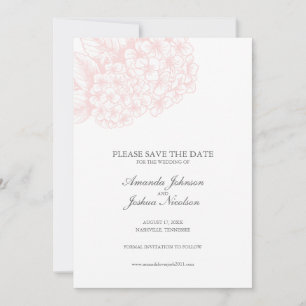 Pink Hydrangea Save the Date