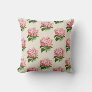 Pink Hydrangea Vintage Country Reversible Cushion