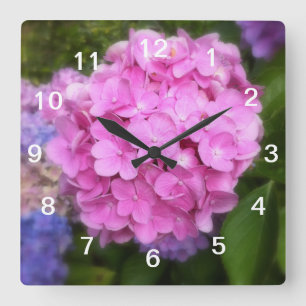 Pink Hydrangea Wall Clock