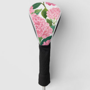 Pink Hydrangea Watercolor Floral Coastal Golf Head Cover