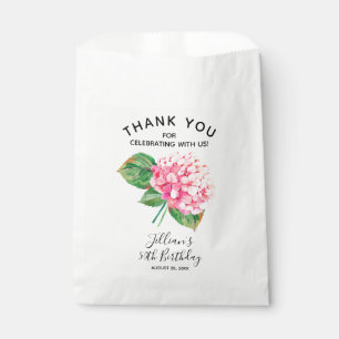Pink Hydrangea Watercolor Floral Favour Bags