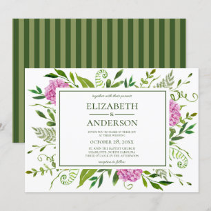 Pink Hydrangea Wedding Invitation