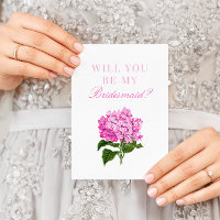 Pink Hydrangea Will You Be My Bridesmaid
