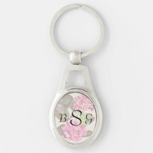 Pink Hydrangea With Leaves Wedding Products Key Ring