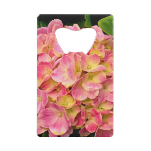 Pink Hydrangeas-Credit Card Bottle Opener