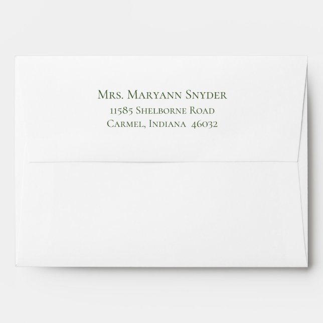 Pink Hydrangeas Return Address Envelope (Back (Top Flap))