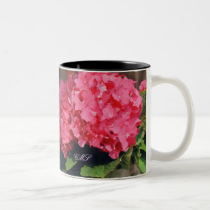 Pink Hydrangeas Two-Tone Coffee Mug