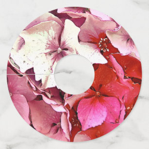 PINK HYDRANGES WINE GLASS TAG