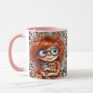 Pink I Love Cats Mug