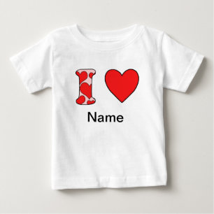 Pink i love costomized baby T-Shirt