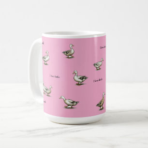 Pink I Love Ducks Coffee Mug