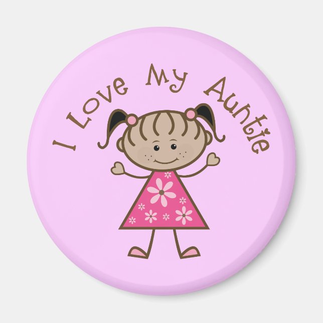Pink I Love My Aunt Gift Magnet (Front)