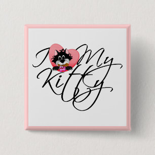 Pink I Love My Kitty Tshirts and Gifts 15 Cm Square Badge