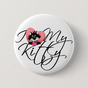 Pink I Love My Kitty Tshirts and Gifts 6 Cm Round Badge