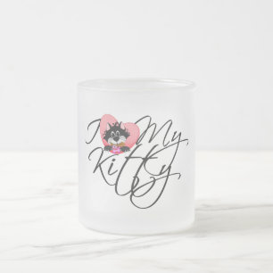 Pink I Love My Kitty Tshirts and Gifts Frosted Glass Coffee Mug