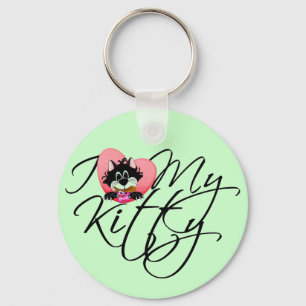 Pink I Love My Kitty Tshirts and Gifts Key Ring