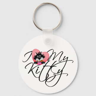 Pink I Love My Kitty Tshirts and Gifts Key Ring